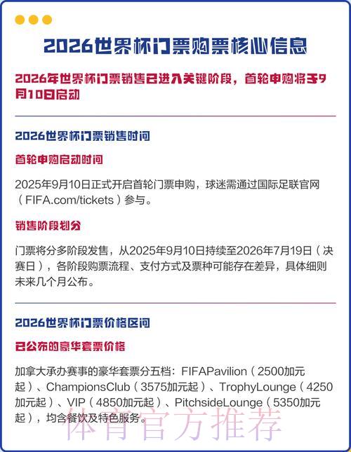 2026年世界杯官方正规购票平台最新入口 2026年世界杯官方正规购票平台最新入口
